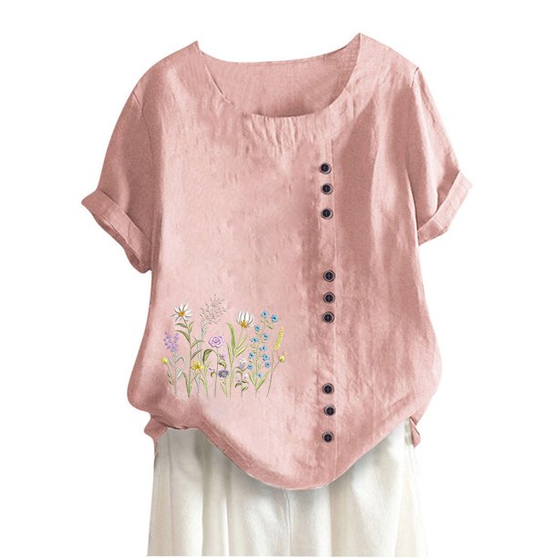 Camisetas de Manga Corta para Mujeres, Camiseta de Manga Corta Impresa Casual Hecha de 95% Poliéster 5% Spandex para Todas las Estaciones, Camisetas de Manga Corta para Mujeres