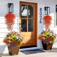 thumbnail image 6 of Artificial Hanging Flower, Vine Fake Morning Glory Wall Decor, Outdoor Cascading Flowers Basket Decoration for Garden Patio Balcony Porch Wedding Home, 30" (Fall Orange), 6 of 9