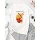 thumbnail image 2 of Camiseta deportiva informal y moderna para mujer con estampado de oso y papas fritas, cuello redondo y manga corta, cómoda para vacaciones de verano., 2 of 7