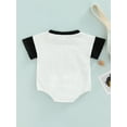 thumbnail image 4 of Franhais Baby Boy Girls Summer Jumpsuit Round Neck Casual Letter Print Toddler Short Sleeve Romper, 4 of 9