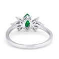 thumbnail image 3 of Art Deco Wedding Ring Marquise Green Emerald CZ 925 Sterling Silver Size 6, 3 of 5