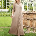 thumbnail image 1 of Cárdigan con botones para mujer vestido elegante de manga larga cárdigan de moda vestido largo, 1 of 9