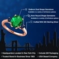 thumbnail image 2 of Gem Stone King 2.70 Ct Oval Green Nano Emerald Blue Sapphire 18K Rose Gold Plated Silver Ring, 2 of 6