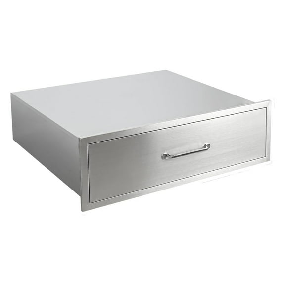 Home Stainless Steel BBQ Drawer,Outdoor Kitchen Drawers 30x10 inch Large Capacity Triple Drawer，304 Steel 3 Drawer Cabinet for Outdoor Kitchen Island & BBQ Islands 20"W x 10"H x 30"D