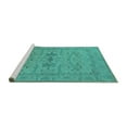thumbnail image 2 of Ahgly Company Machine Washable Indoor Rectangle Oriental Turquoise Blue Industrial Area Rugs, 5' x 8', 2 of 4