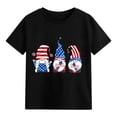 thumbnail image 1 of Gibobby Playera Térmica Ligera Camiseta de manga corta con estampado de letras del Día de la independencia de verano para niños pequeños y niñas(Negro, 6-7 Años), 1 of 5