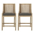 thumbnail image 3 of Christopher Knight Home Cataldo Square Padded High Back Bar Stools, Charcoal (Set of 2), 3 of 5