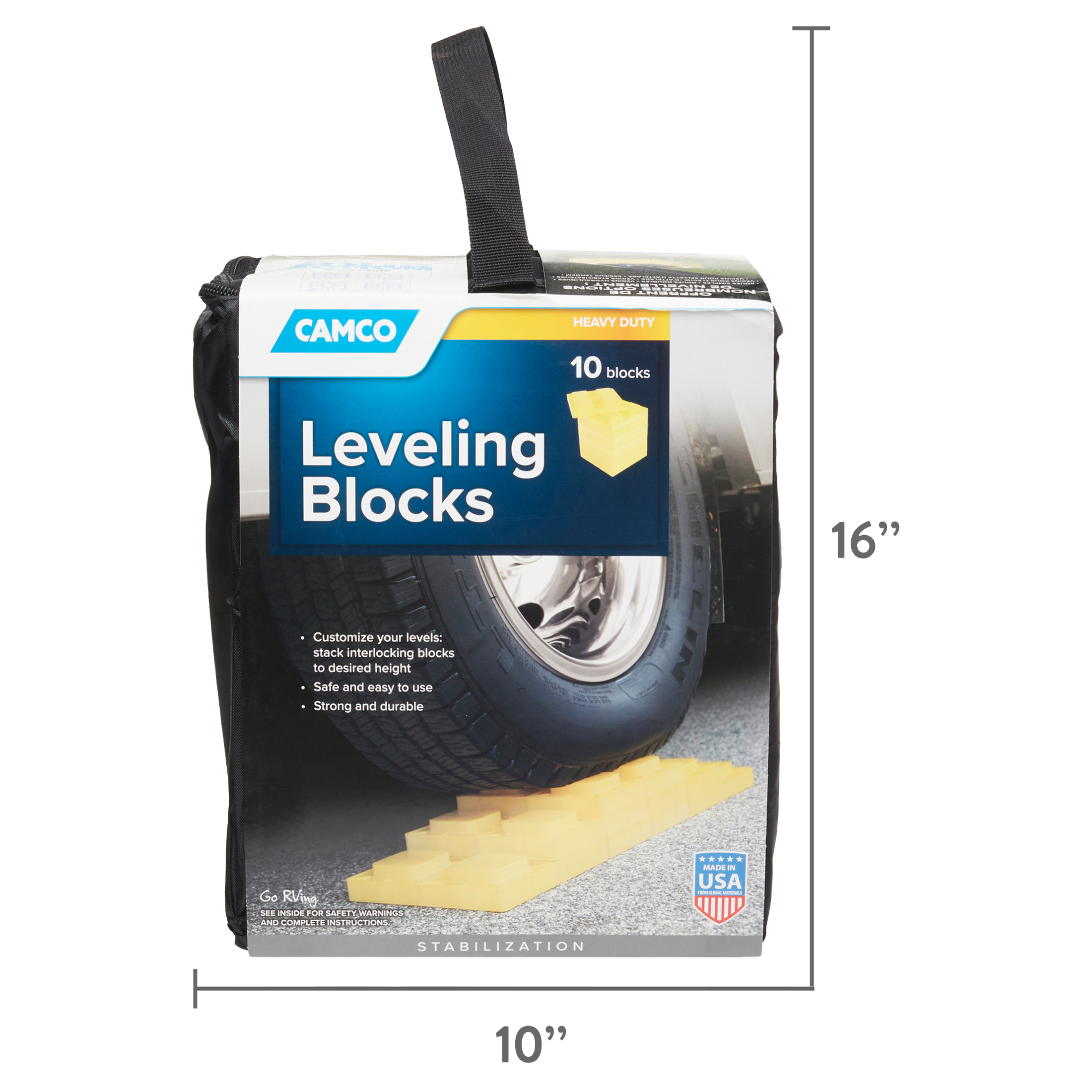 Camco Heavy Duty Leveling Blocks | 10 Pack | Yellow Resin Plastic (44505) - image 5 of 5