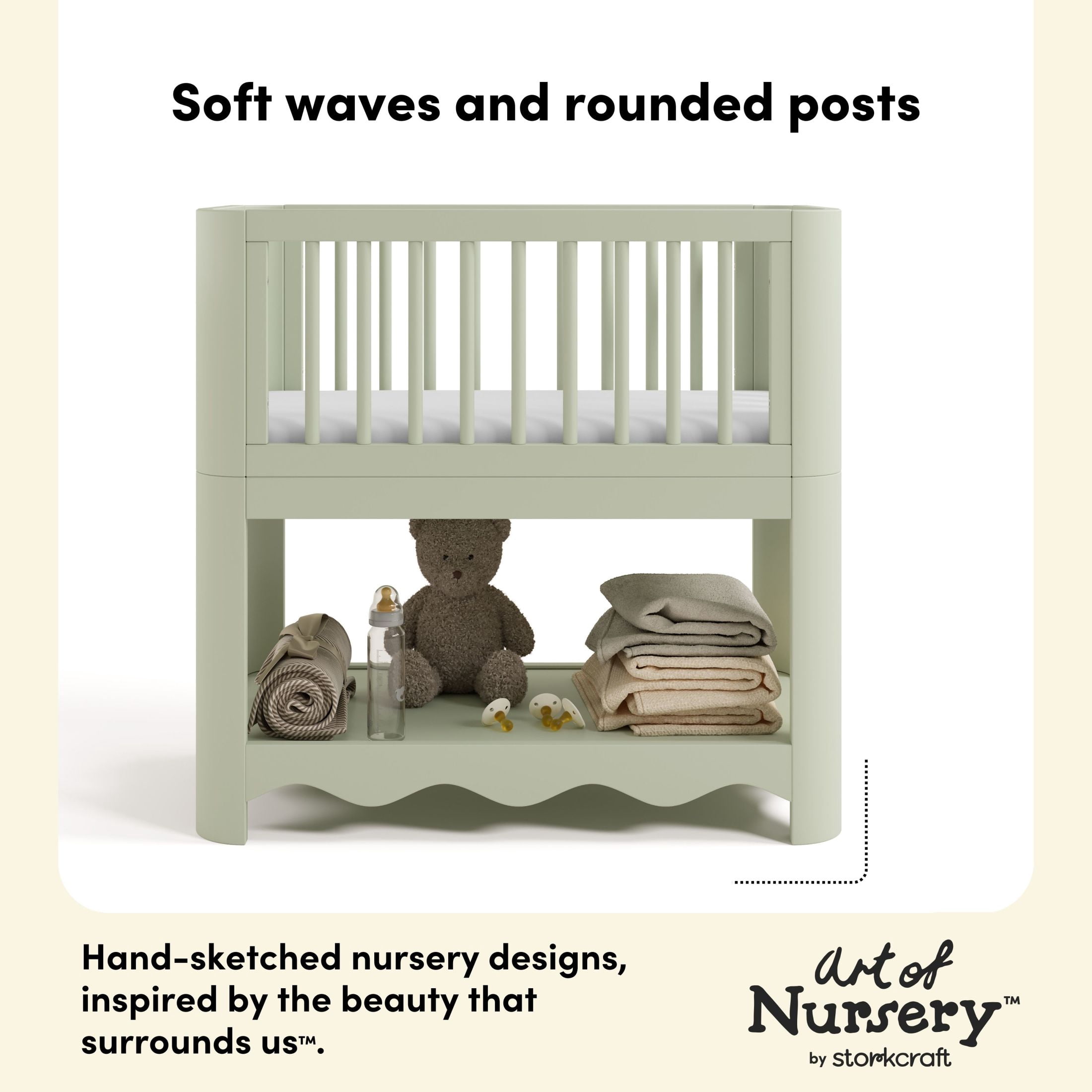 Storkcraft Casablanca 3-in-1 Convertible Bassinet, Sage