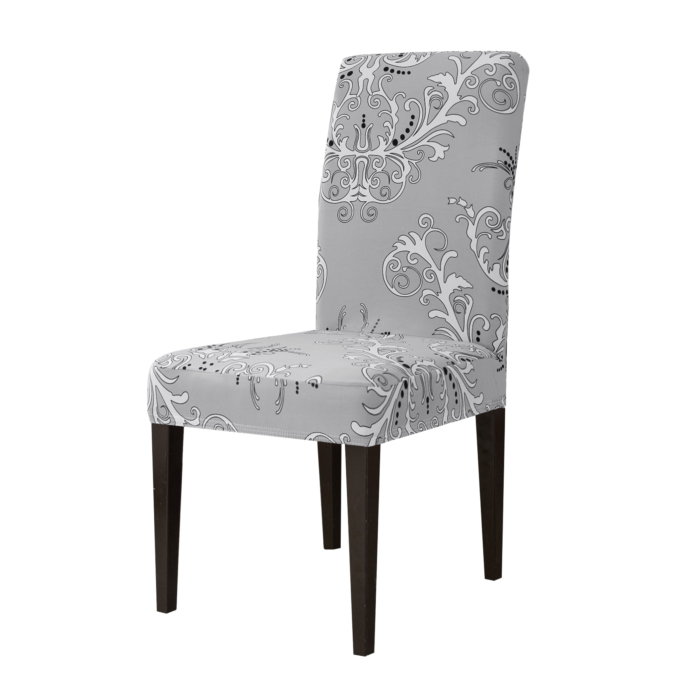 Blue Vintage Floral Damask Pattern Dining Chair Cover Slipcover 
