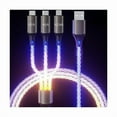 thumbnail image 1 of wonima11 Light Up Phone Charger Cord, Multi LED Charging Cable RGB Glowing Gradual Lighting USB C Cable Fast Charging Universal 3 in 1 Charger Adapter Micro USB Type-C, 1 of 1