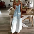 thumbnail image 2 of Edvintorg Maxi Dress Clearance Women's Summer Style Printed Holiday Strap V-Neck Long Dress Beach Vacation Outfits For Women 2024 On Clearance, 2 of 4