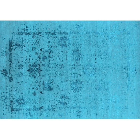 Ahgly Company Indoor Rectangle Oriental Light Blue Industrial Area Rugs, 8' x 10'