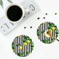 thumbnail image 5 of Bingfone Vintage Lemons On Striped Leather Drinks Coasters With Set Of 6,Suitable For Home Kitchen,Coffee Cup Coasters Home Gift, 5 of 9