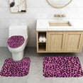 thumbnail image 5 of 4PCS/Set Jaguar Cheetah Leopard Print Shower Curtain set Cloth Polyester Bath Curtain Waterproof Bathtub Curtains, Bathroom Rugs Bath Mat Toilet Rug, Panthera Skin Decor 72x72",+Hooks, Grey, 5 of 7