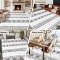 thumbnail image 5 of 8'x10' Area Rugs, Black Geometric Indoor Outdoor Area Rug for Living Room Bedroom, Boho Lines White Modern Abstract Art Washable Bathroom Rugs Kitchen Floor Carpet Mats Home Decor Aesthetic, 5 of 8