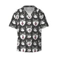 thumbnail image 3 of Goofa HUSKY Face Printed Men's Casual Short-sleeved Shirt,Lightweight Breathable Button-down,Summer Casual men's top,Versatile Fashion shirt-3X-Large, 3 of 7