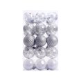 thumbnail image 1 of ¡Ahorros navideños! SHENGXINY - Nuevas bolas navideñas en liquidación. 30 bolas navideñas irrompibles. Ideales para decorar el árbol de Navidad, bodas, fiestas, 6 cm, color plateado., 1 of 3