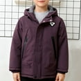 thumbnail image 1 of Parkas de manga larga, chaqueta con capucha y bolsillos para niños de tallas medianas y grandes, chaqueta tipo cárdigan., 1 of 9