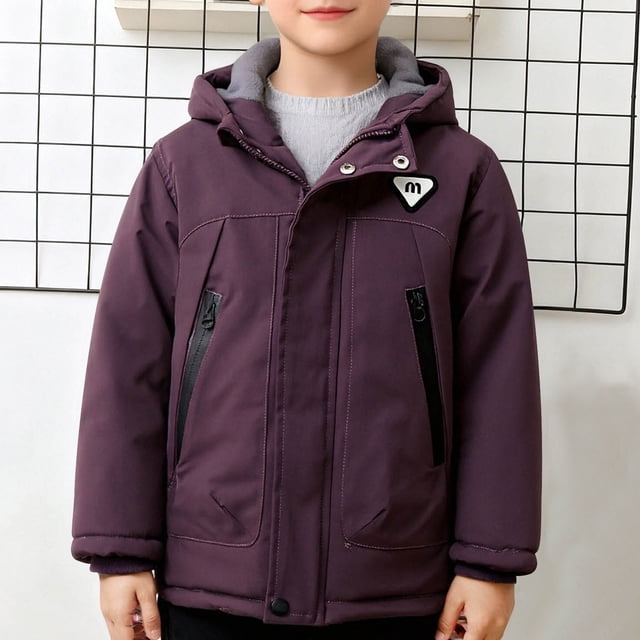 Parkas de manga larga, chaqueta con capucha y bolsillos para niños de tallas medianas y grandes, chaqueta tipo cárdigan.