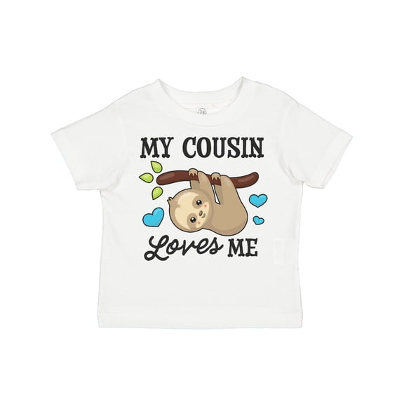 Inktastic My Cousin Loves Me with Sloth and Hearts Boys or Girls Toddler T-Shirt