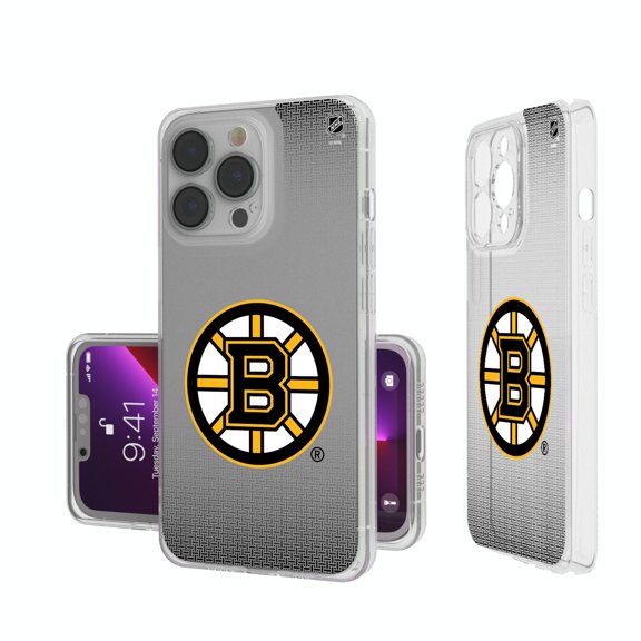 Boston Bruins Linen Logo iPhone Clear Case