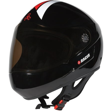 Triple Eight T8-Racer 2.0 Full Face Downhill Longboard Mountain Bicycle Helmet (Black Gloss -