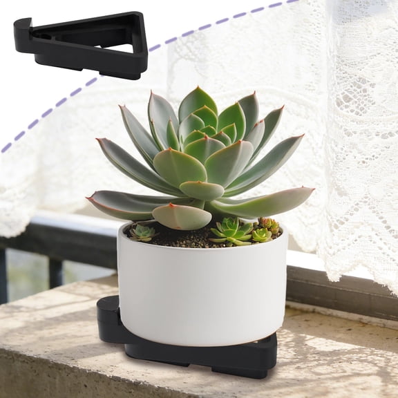 Garden Pot Feet Pads Breathable Plant Stand, Modular Pot Lifters for Ventilation, Plastic Pot Risers with 360° Air Circulation, Indoor Outdoor Flower Pot Base(Black)