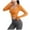 Orange, variant on Telankuip Women's Sportswear Two Yoga Tops Women with Breast Pad Long Sleeve Slim Fit Workout Tops Casual Solid Color Soft Cozy Flesh Shielding Sports Fitness Wear Yellow XL