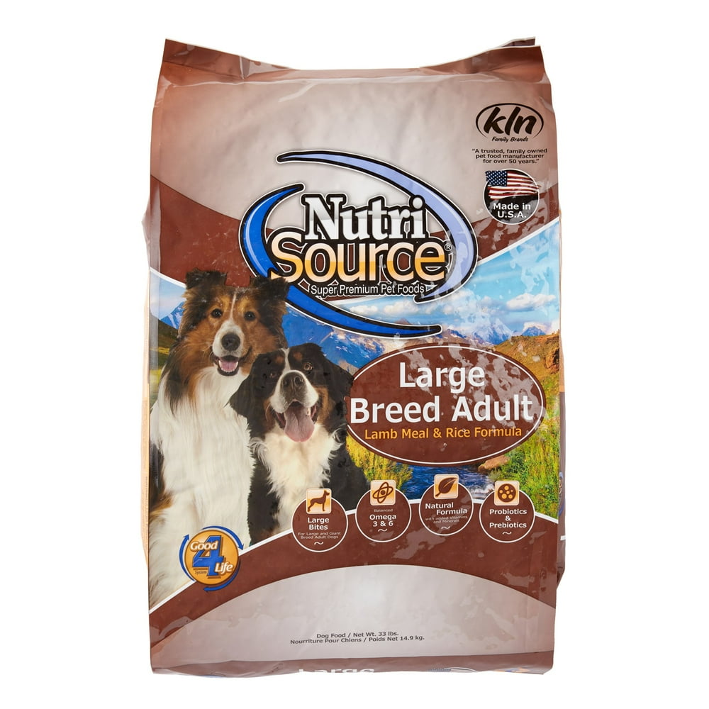 NutriSource Large Breed Adult Lamb Meal & Rice Formula Dry Dog Food, 33