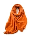 thumbnail image 4 of HNMKIU Women's Winter Solid Color Tassel Shawl Warm Scarf for Women Z11041a-Orange,One Size, 4 of 4