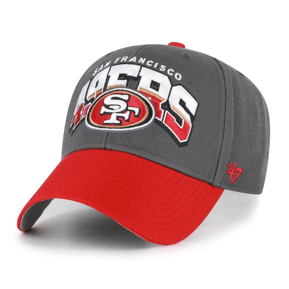 Men's '47 Charcoal San Francisco 49ers Split Block MVP Adjustable Hat