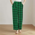 thumbnail image 5 of Women's Flannel Plaid Pajama Pants Elastic Waist Casual Fuzzy Comfy Fleece Lounge Bottoms with Pockets, 5 of 5