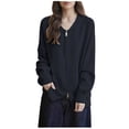 thumbnail image 2 of Hrsba Oversized Cardigan Sweaters for Women Solid Color Long Sleeve Casual Knit Sweater Outerwear, 2 of 5