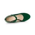 thumbnail image 4 of BLISSFUL STEP Chaussures pour Femmes Plateforme Bout Rond Bride Croisée Fermeture à Boucle Talon Aiguille Escarpins Mary Jane Vert 9,5, 4 of 7