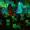 thumbnail image 5 of Halloween Scary Cats Skeleton Yard Sign,Halloween Glow in The Dark Black Cats Silhouette Lawn Signs with Stakes,4Pcs Luminous Black Cat Decoration for Garden Lawn Pathway, 5 of 6