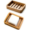 thumbnail image 1 of Juego de 2 jaboneras de madera de bambú Natural, jabonera para ducha, jabonera para baño, ducha, cocina brillar Electrónica, 1 of 5