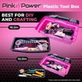 thumbnail image 6 of Restored Pink Power Pink Tool Box for Women - Sewing, Art & Craft Organizer Small & Large Plastic Tool Box with Handle - 2 Pack (Refurbished), 6 of 7