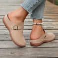 thumbnail image 6 of Dakaela Womens Slip on Clogs Mules Orthopedic Low Wedge Walking Shoes Backless Summer Sandals Khaki 7.5, 6 of 8