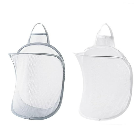 Mesh Hanging Laundry Hamper Basket,2 Pcs Over-The-Door Mesh Hamper,Wall Dirty Clothes Basket,Pop-up Hanging Laundry Hamper,Collapsible Wall Mounted Storage Bag