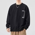 thumbnail image 2 of toraway Sweat-Shirt Robe Hiver Homme Patchwork Bicolore Col Rond Ample Chandail Décontracté avec Poche Poitrine Manches Longues TTTG, 2 of 4