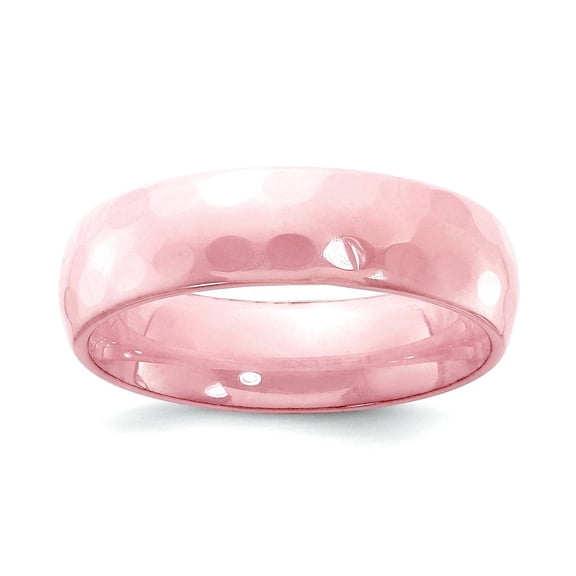 Ceramic Pink Faceted 6mm Polished Band Ring Size 8.5 Ring for Women and Men
