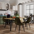 thumbnail image 1 of Homy Casa Set of 4 Modern Dining Chairs with Metal Legs and Upholstery Seats for Kitchen Café, Green Fabric, 1 of 10