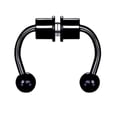 thumbnail image 4 of facefd Magnetic Fake Septum Nose Rings Hoop Horseshoe for Women Bright Black, 4 of 8