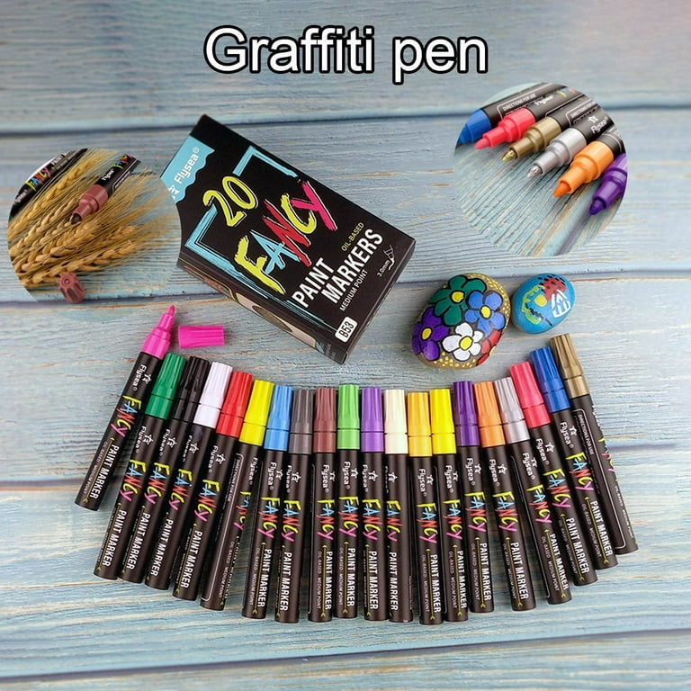 Deli Colored Acrylic Markers Graffiti Marker Acrylic Paint Pens for Metal  Painting Glass Canvas DIY Card