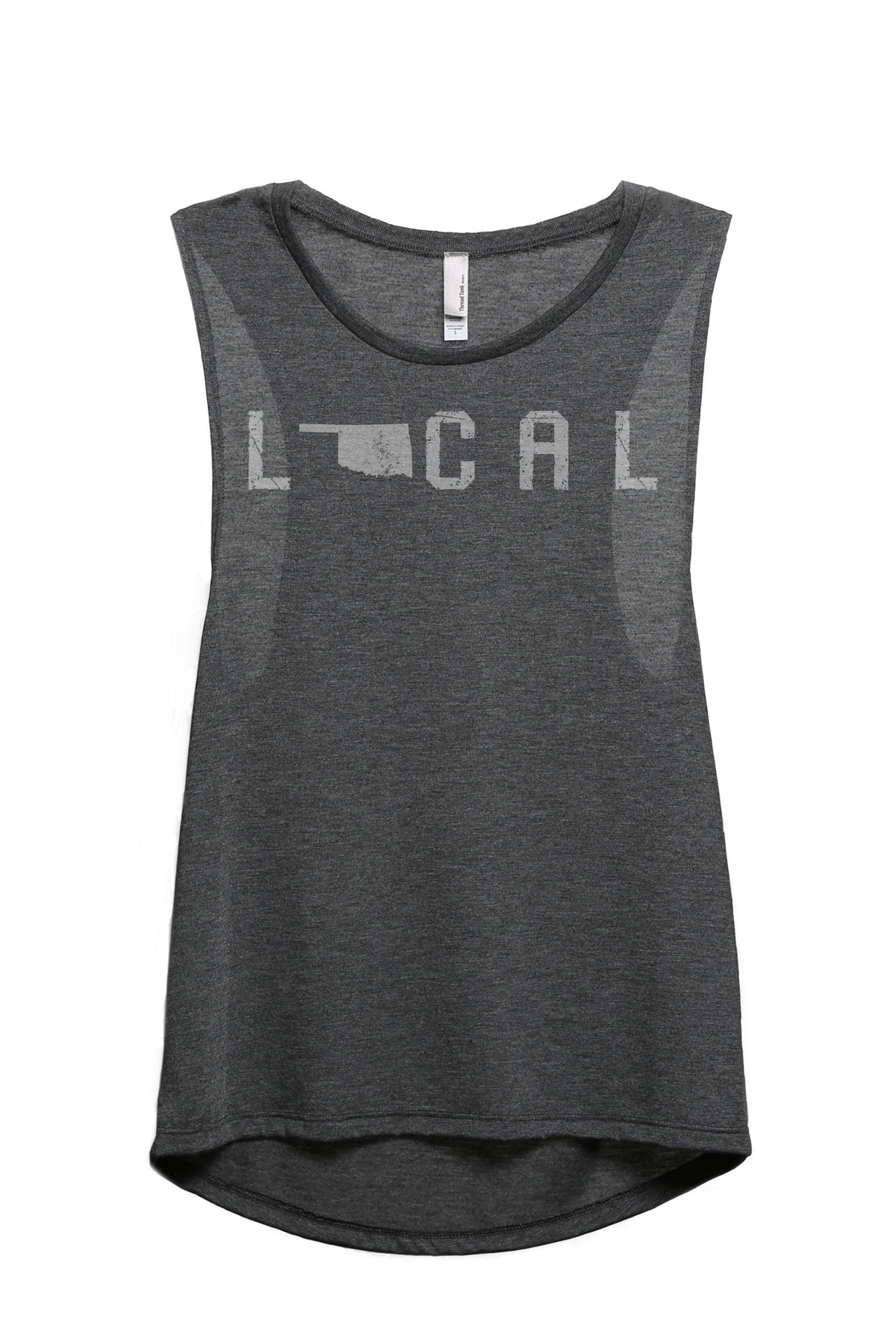 Thread Tank Local Oklahoma State Women's Sleeveless Muscle Tank Top Sport Grey Small by