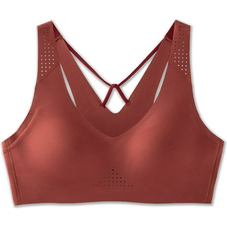 Brooks Women s Dare V Neck Run Sports Bra Terracotta Red (38AB)