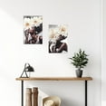 thumbnail image 4 of ZHONGYUTONG 2 Pieces African American Wall Art Black Woman with Flower Hair Picture Black White Gray Wall Decor African Gril Canvas Print Home Decor Framed (24"x36"x2PCS), 4 of 5