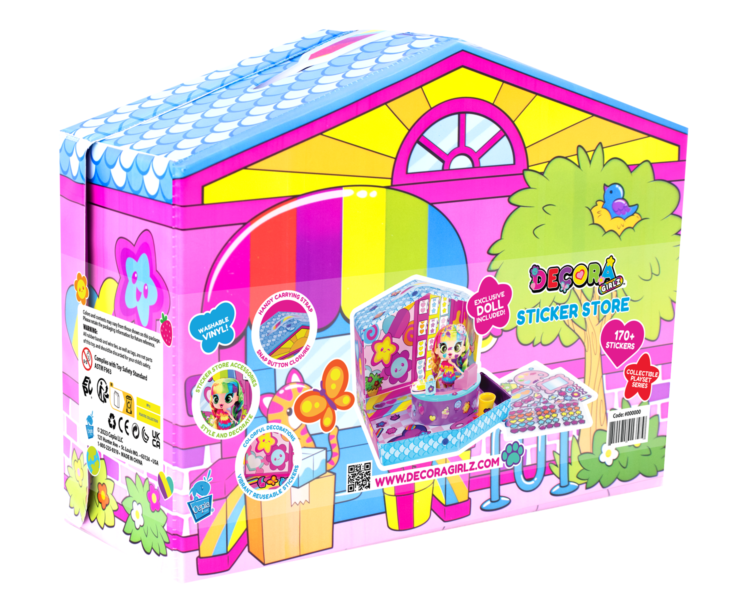 Decora Fashion Girlz Sticker Store Playset, Exclusive Bright & Colorful "Art" 5 inch Doll, Ages 4+  (图2)