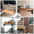 thumbnail image 6 of 8" Black Folding Shelf Brackets Heavy Duty DIY Wall Mounted Shelf Bracket Space Saving for Table Work Bench, Pack of 4, 6 of 8
